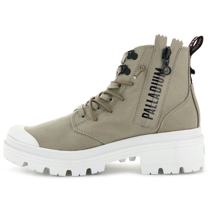 Palladium Pallabase Metro Women's Boots Olive | UK Y231-RTV